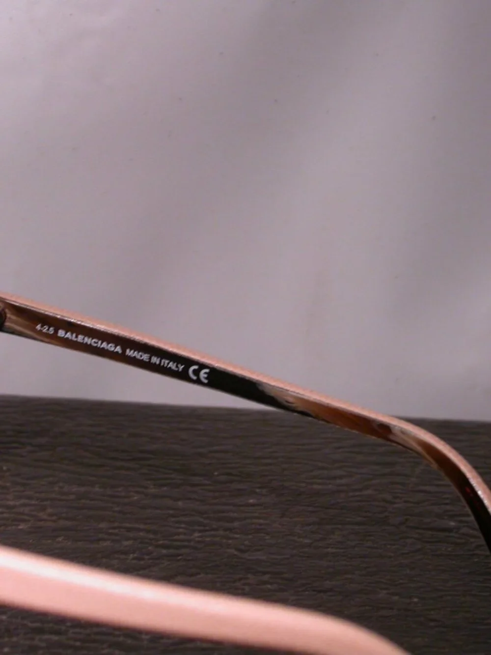 Balenciaga Designer Tan Leather Eyeglasses Frames  Made in Italy